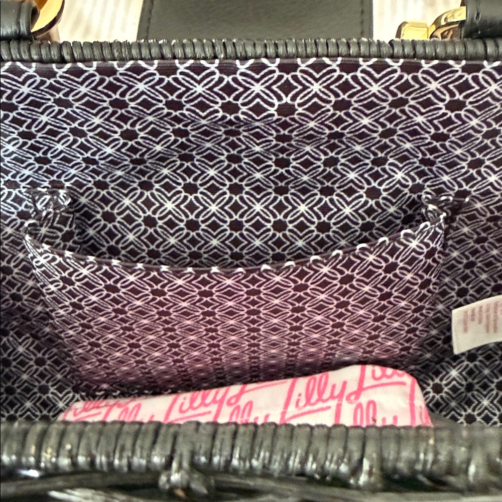 LILLY PULITZER Leena Top Handle Bag in Black - Picture 10 of 13